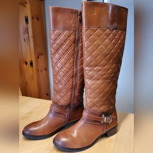 ALEX MARIE Knee High Quilted Leather Boots, Size 6